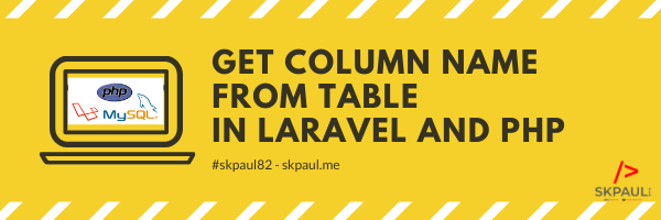 How to get Column Name from a table in Laravel and PHP